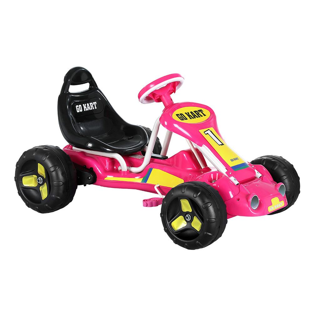 Rigo Kids Pedal Go Kart Ride On Toys Racing Car Plastic Tyre Pink Main image