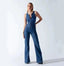 Women's Heart Shape Backless Denim Jumpsuit