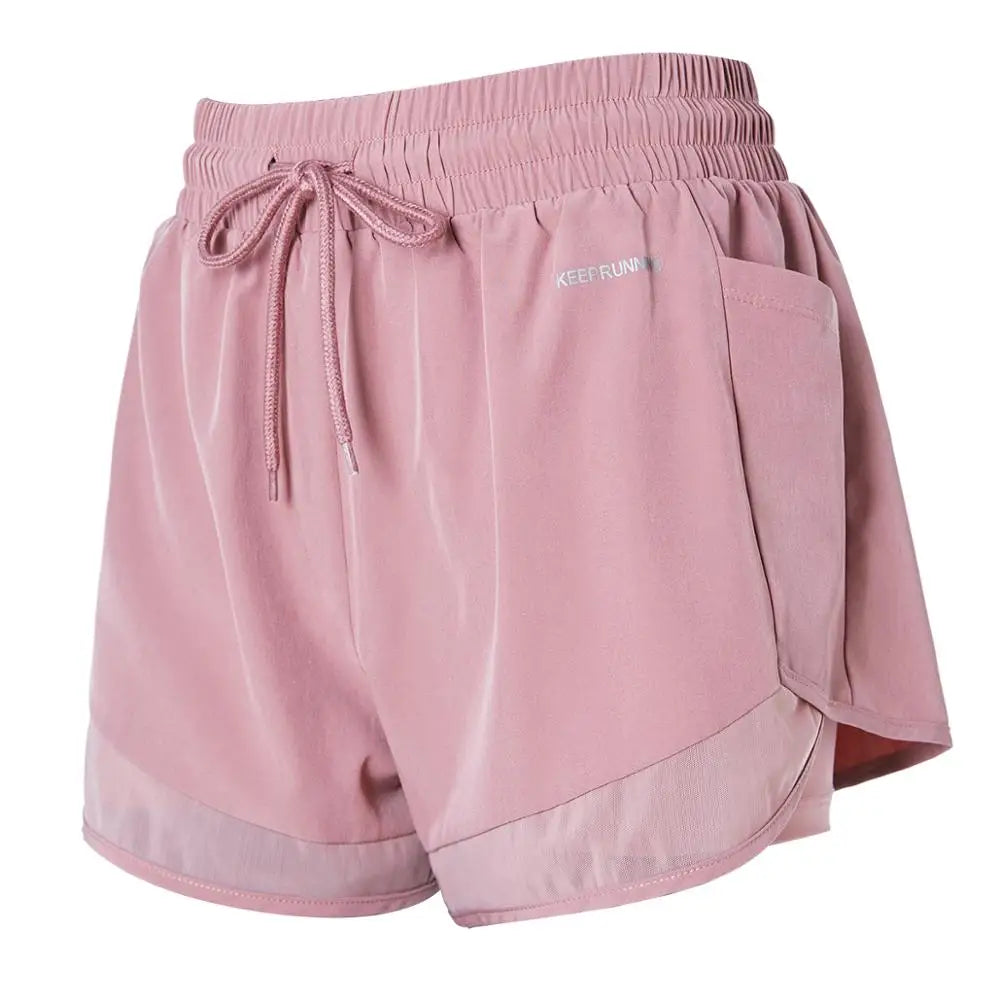 Vansydical Mesh Yoga Gym Running Quick Dry Shorts