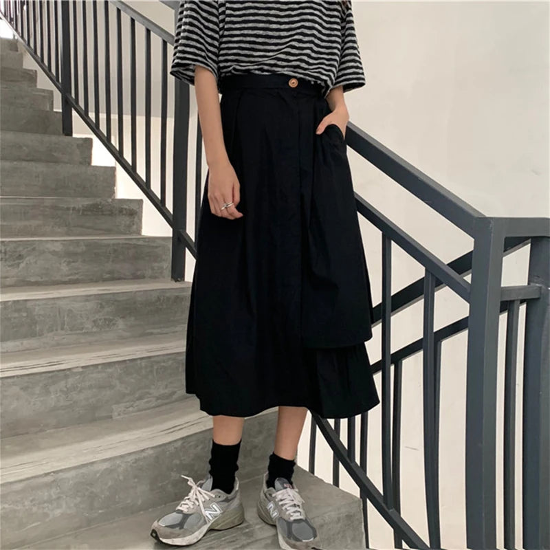 Women's Solid Color A Line High Waist Skirt Secondary image