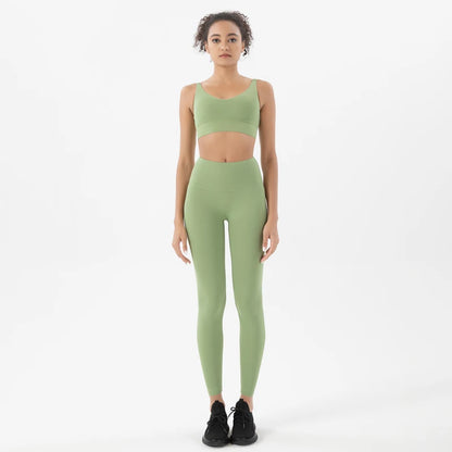 SOISOU Nylon Tracksuits Womens Yoga Gym Set Sports Suit