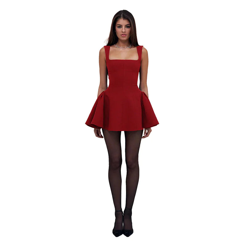 Women's Square Neck Slim Fit Vest Dress