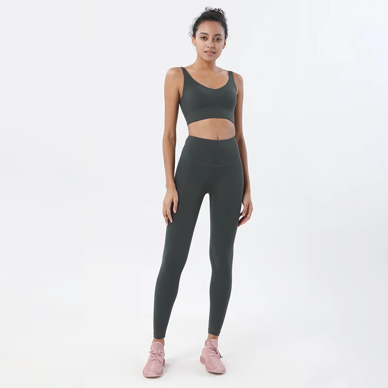 SOISOU Nylon Tracksuits Womens Yoga Gym Set Sports Suit
