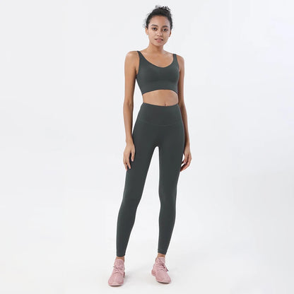 SOISOU Nylon Tracksuits Womens Yoga Gym Set Sports Suit