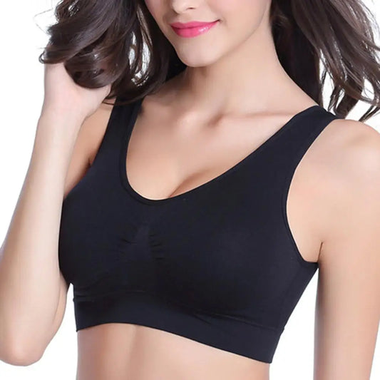 Women Yoga Underwear V-Neck Stretch Wire Free Bra Yoga Sports Crop Top