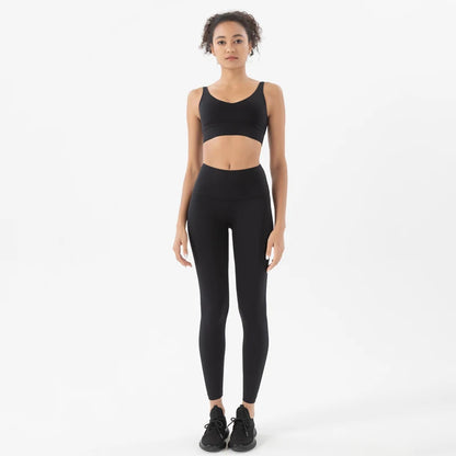 SOISOU Nylon Tracksuits Womens Yoga Gym Set Sports Suit