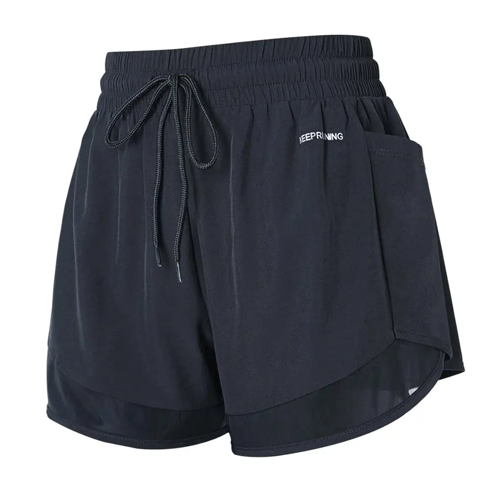 Vansydical Mesh Yoga Gym Running Quick Dry Shorts