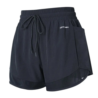 Vansydical Mesh Yoga Gym Running Quick Dry Shorts