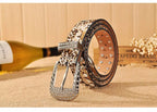Rhinestone Leopard Print Wide Waist Belt Men's Belt Unbranded