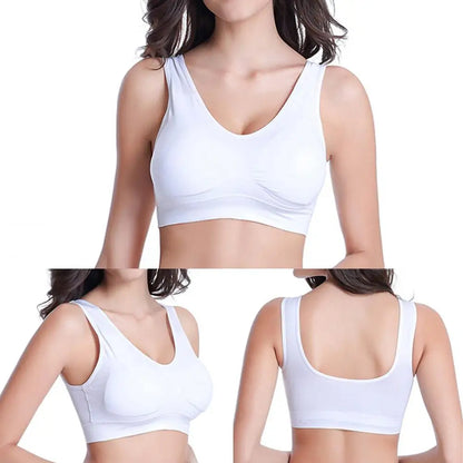 Women Yoga Underwear V-Neck Stretch Wire Free Bra Yoga Sports Crop Top