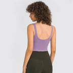Solid Color Tights Athletic Women Fitness Bra Shockproof Top With Removable Pad