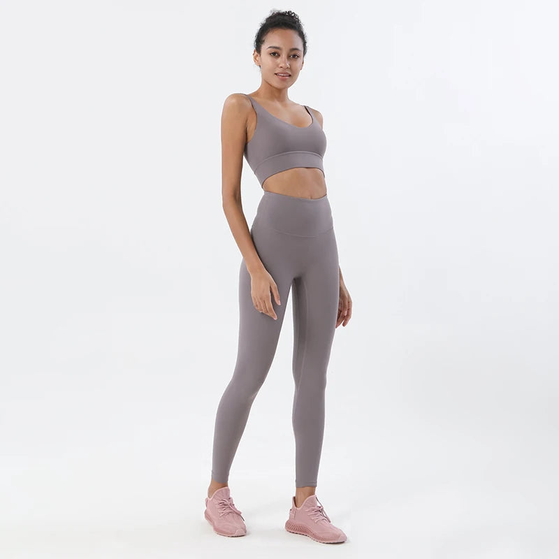 SOISOU Nylon Tracksuits Womens Yoga Gym Set Sports Suit