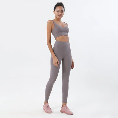 SOISOU Nylon Tracksuits Womens Yoga Gym Set Sports Suit