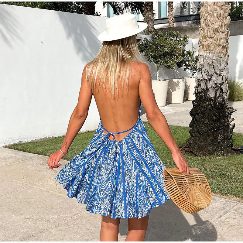 Women's Cross Border Amazon Sexy Backless Beach Dress