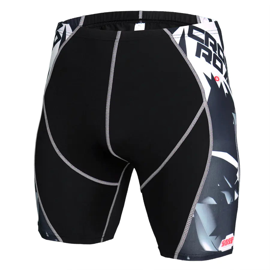 Men's Athletic Quick Dry Compression Shorts With Print