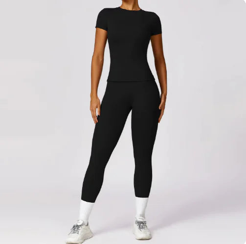 Women's Quick Dry Spring Short Sleeve Yoga Top Activewear For Workouts