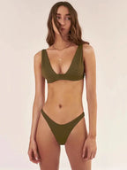 Women's Fixed Triangle Bikini with Zip