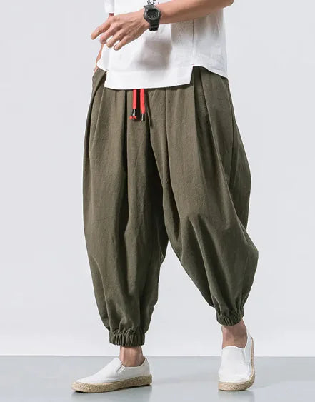 Men's Loose Cotton Linen Wide-Leg Pants Main image
