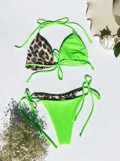 Women's Ellolace Leopard 2 Piece Bikini Set