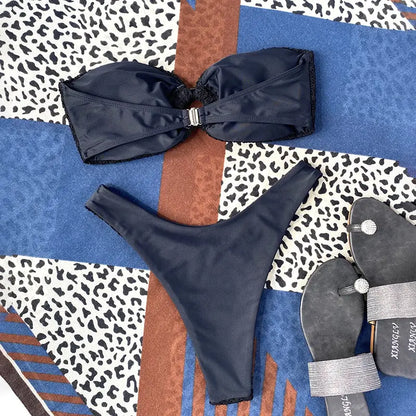 Women's Strapless Thong Bikini Set