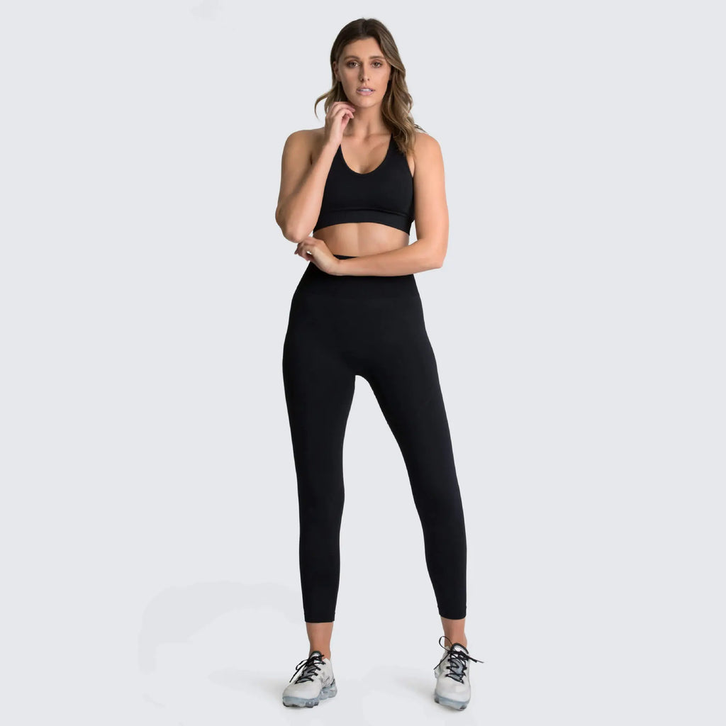 Women's Seamless Knit Yoga Set Activewear Outfit