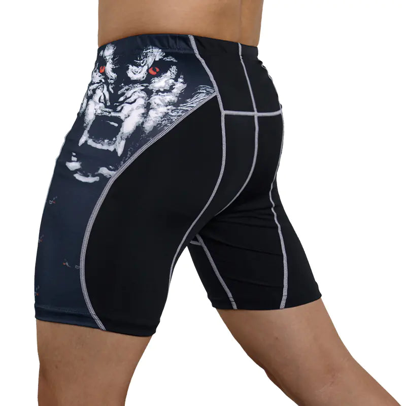 Men's Athletic Quick Dry Compression Shorts With Print