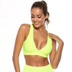 Women Fitness Deep V Neck Backless Breathable Bra