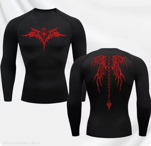 Anime Print Gym Running Compression Quick Dry Tshirt