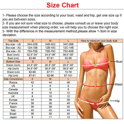 Women's Plain Bandeau Bikini Swimsuit