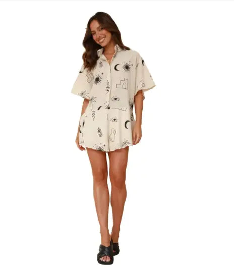Women's Wide Leg Short Jumpsuit