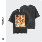 Anime One Piece Washed Oversized Tshirt