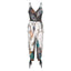 Women's Feather Print Sleeveless Jumpsuit
