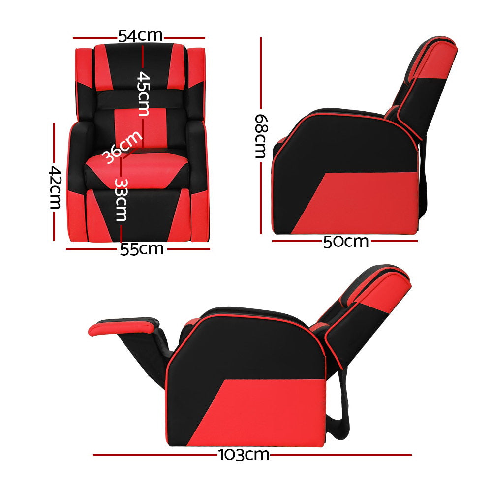 Keezi Kids Recliner Chair PU Leather Gaming Sofa Lounge Couch Children Armchair Secondary image
