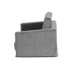 Keezi Kids Sofa 2 Seater Children Flip Open Couch Velvet Armchair Grey