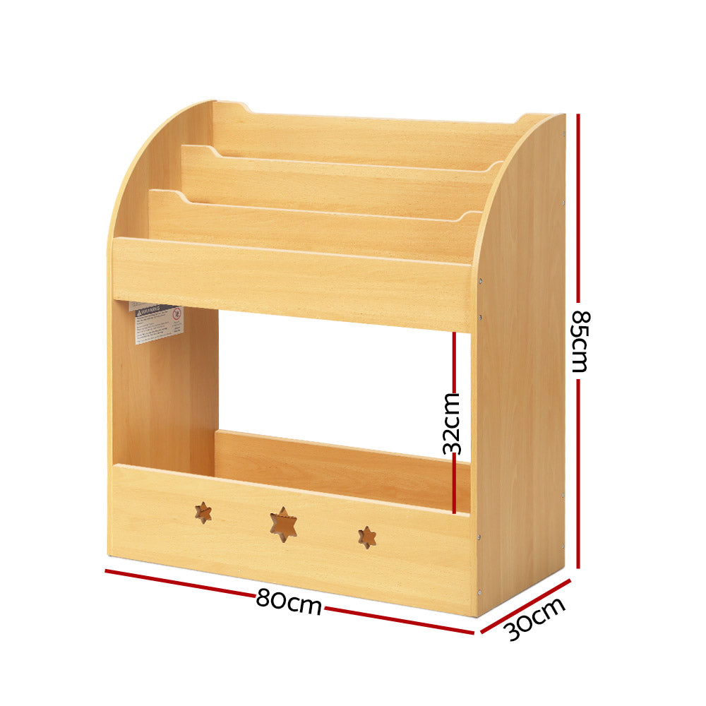 Keezi 3 Tiers Kids Bookshelf Magazine Shelf Organiser Bookcase Display Secondary image