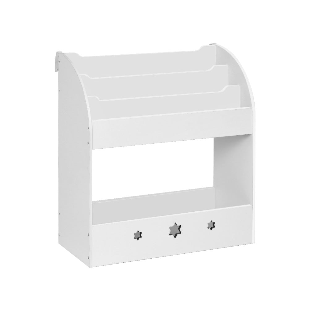 Keezi 3 Tiers Kids Bookshelf Magazine Shelf Organiser Bookcase Display White Main image