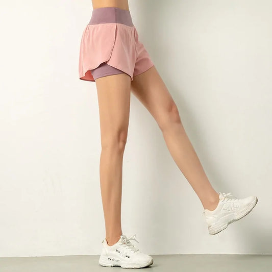 Women's Double Shorts Side Pocket Running Shorts