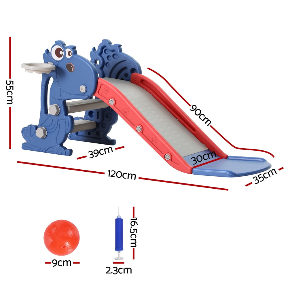 Keezi Kids Slide Set Basketball Hoop Outdoor Playground Toy Dragon 90cm Blue Secondary image