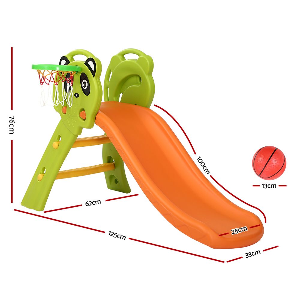 Keezi Kids Slide Set Basketball Hoop Indoor Outdoor Playground Toys 100cm Orange Secondary image