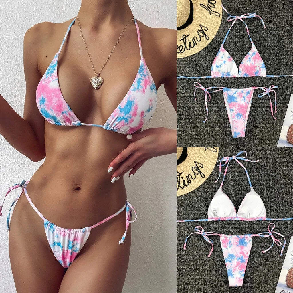 Women's Tie Dye Micro Bikini Set