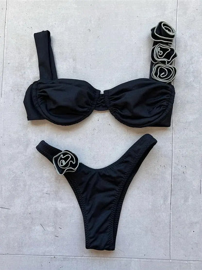 Women's Shiny Push Up Bikini Set