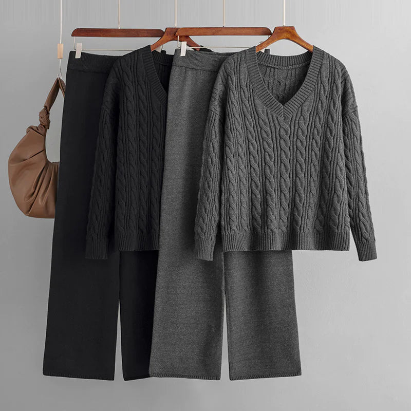 V-Neck Wool Cashmere Knitted Set Main image