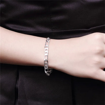 Figaro Chain Bracelet & Necklace Set 4mm