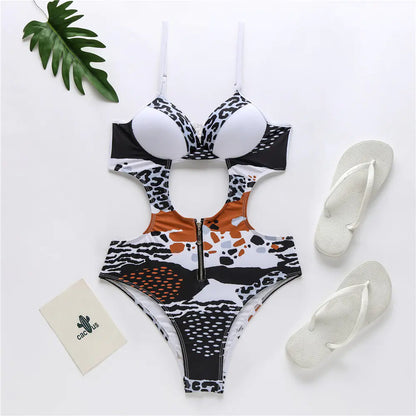 Women's One Piece Leopard Bikini Swimwear