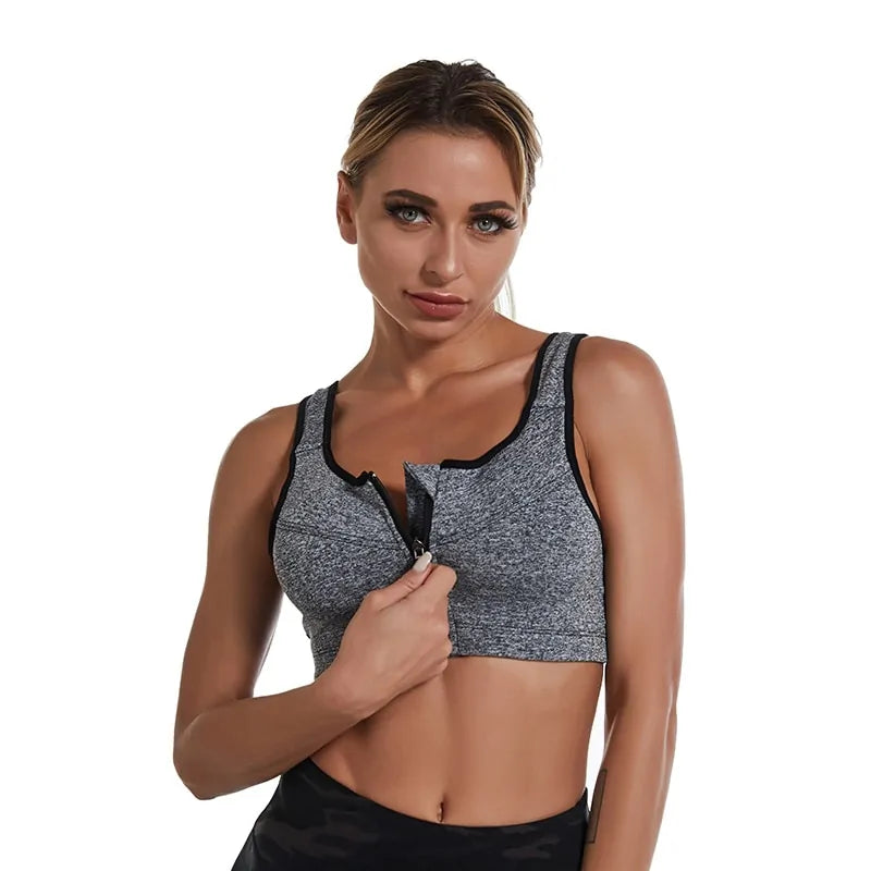 Womens Zip Up Sports Bra