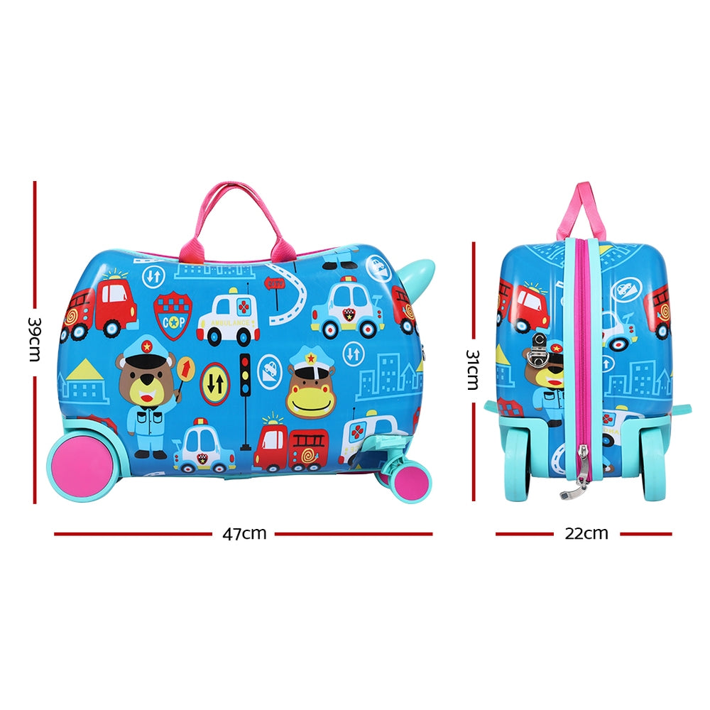 Wanderlite 17" Kids Ride On Luggage Children Suitcase Trolley Travel Car Secondary image