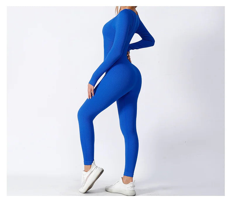 Women's Seamless Yoga Jumpsuit Long Sleeve