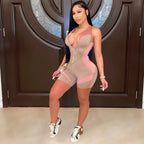 Women's Slim Fit Printed Sleeveless Jumpsuit