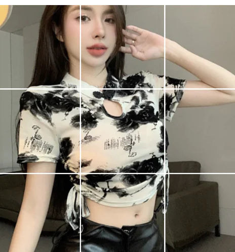 Women's Retro Abstract Print Halter Jumpsuit