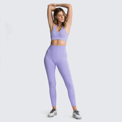 Women's Seamless Knit Yoga Set Activewear Outfit